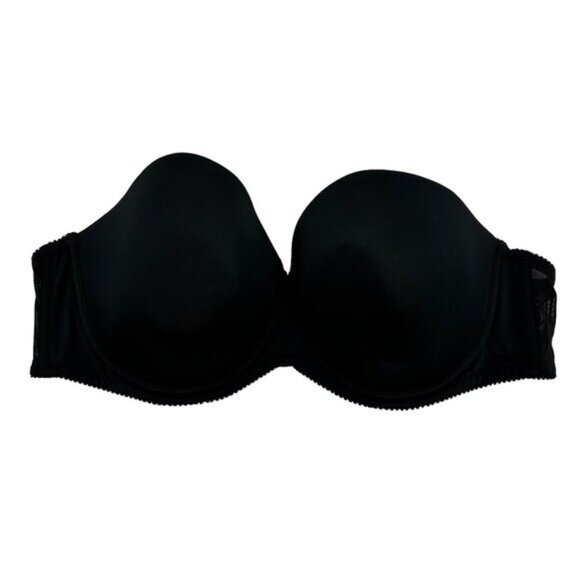 Torrid 42C Strapless Bra Black Underwire Classic Mesh Sides Smoothing Plus Size - Picture 1 of 8
